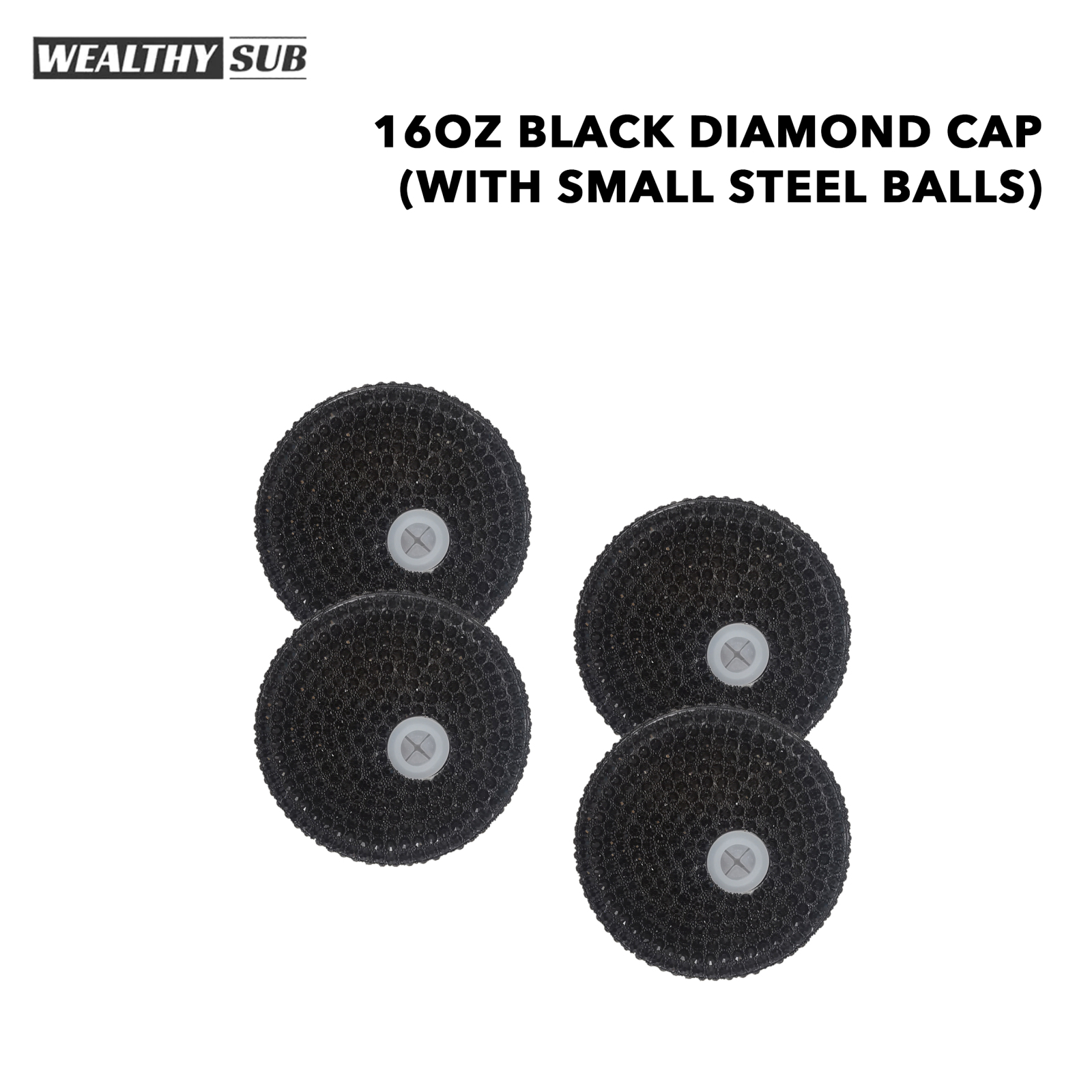 Wealthysub China warehouse sublimation 16oz black diamond cap (with small steel balls)